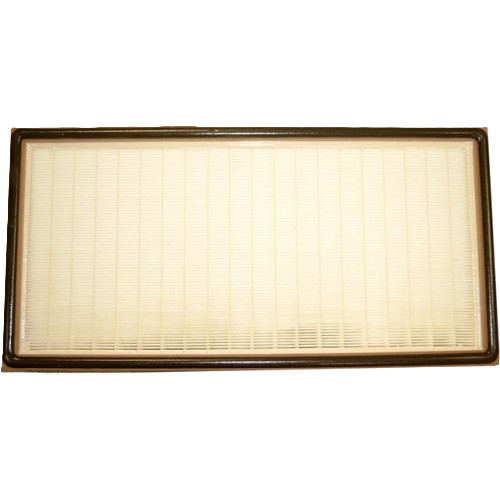 Schwebstofffilter H13 für Absauganlage VacuAir LMD 501 in weiß mit einem braunem Rahmen.