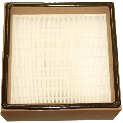 Schwebstofffilter H13 für Absauganlage VacuAir UML 320 in weiß mit einem braunem Rahmen.