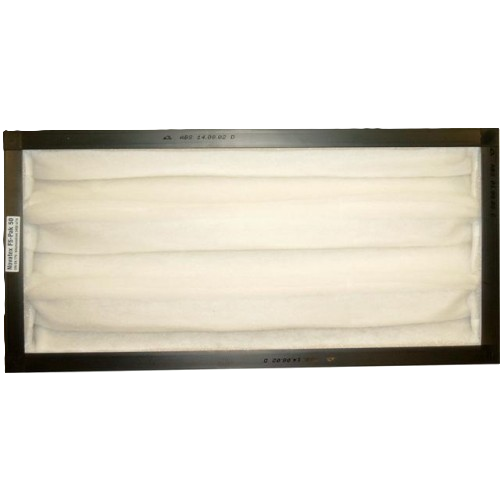 Taschenfilter G4 für Absauganlage VacuAir LMD 501 in weiß mit einem schwarzem Rahmen.